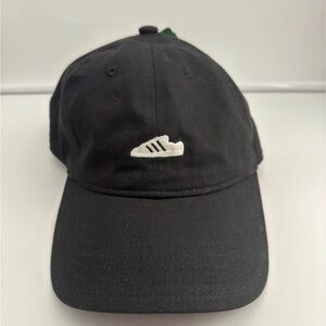 Adidas Originals Black Strapback Hat Sneaker Logo Baseball Cap Trefoil Logo